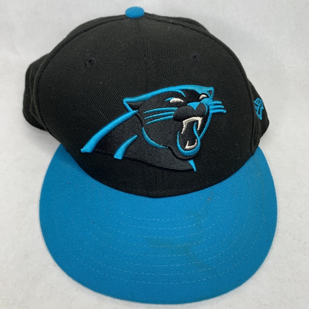 Carolina Panthers Hat Size 7 1/2 Black Blue NFL New Era
